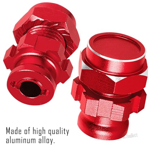 RC Upgrades Part Aluminum 17mm/12mm Wheel Hex/Nuts/Wheel Wrench for 1/8 Jato 4X4,1/10 Rustler/Slash/Stampede/Hoss 4X4 4WD VXL,Hex Hub Adapters Hops Up,Red(#9069#9086) - color: Red-(for 1/10）