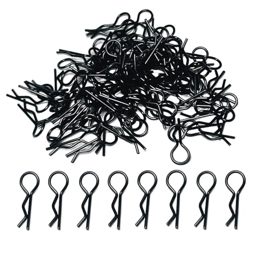 105pcs ZQToday Universal RC Body Clips for All 1/8 1/10 1/12 Scale Traxxas Redcat Axial Arrma HSP HPI Himoto Tamiya RC Car Body Clips(Black)