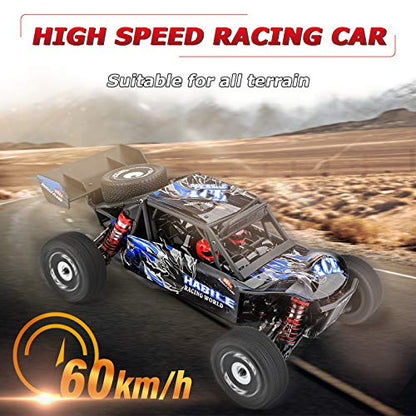 GoolRC WLtoys 124018 1:12 Scale Remote Control Car, 2.4GHz 60 km/h High Speed RC Car, 4WD All Terrain Brushless Off-Road Truck with 3 Lipo Batteries, Aluminum Alloy Chassis - size: 3 battery