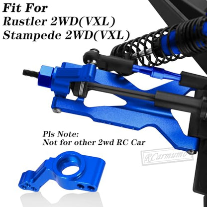 Upgrade Parts for Rustler/Stampede 2WD(VXL), Front/Rear Suspension A-Arms,Steering Blocks,Caster Blocks C-Hubs,Stub Axle Carriers,Shock Towers,Steering Bellcrank,RCarmumb Aluminum RC Hop-Up,Navy Blue