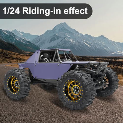 LRFHL 1.3" Beadlock Wheel Tires Aluminum for SCX24 TRX4M, 4PCS, Gold | Upgraded 1.45-inch Wheel, 1/24 SCX24 1/18 TRX4M RC Crawler Car Upgrade - color: Black Tires+ Gold Wheels-2