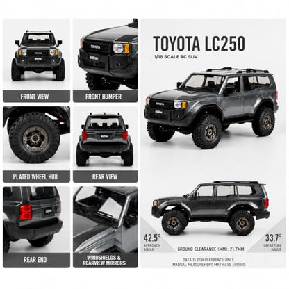 UDIRC UCX1802PRO 1/18 Scale RC Crawler, Brushless Trail Truck, 4x4 Off-Road | 4x4 Off-Road SUV with LED Lights, Hydraulic Shocks, 2.4GHz RTR Remote Control Vehicle for Adults - color: White