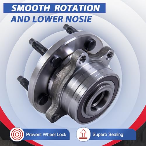 512460 Front/Rear Wheel Bearing Hub Assembly Compatible with 11-18 Explorer | 5 Lugs Front & Rear Non-ABS Wheel Hub Bearing Compatible with 2011-2018 Ford Explorer, 2013-2018 Police Interceptor Utility, - size: 512460/1PC