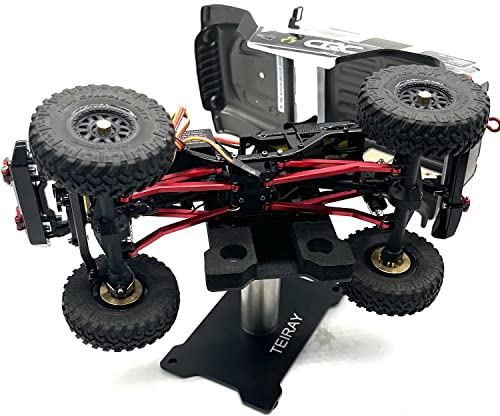 RC Car Work Stand Mat Repair Workstation Aluminum 360 Rotation Height Body Mounts for 1/16 1/18 1/24 SCX24 TRX4M Scale Cars Trucks RC car Display Stand (Black) - color: Black