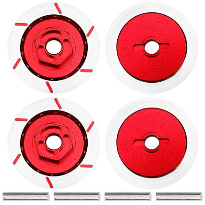 4Pack Vgoohobby Aluminum Alloy RC 12mm Hex Hub Wheel Rim Brake Disc Compatible with HSP HPI Traxxas Tamiya 1/10 On-Road Racing Model Car (Red) - color: Red
