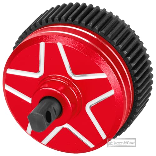 RC Differential Upgrades Part for 1/10 Drag Slash Chevrolet C10 & F0rd Mustang(Only for 272R Transimission),Alloy Aluminium w/Steel Gear Diff Hops Up,Replace #9480,Red - color: Red(for 2wd)