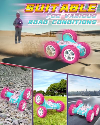 Pink Spider Remote Control Car for Girls, Kids Race RC Cars for Girl, Princess Toys for Age 6 7 8 9 10 Christmas Birthday Gifts - color: Pink