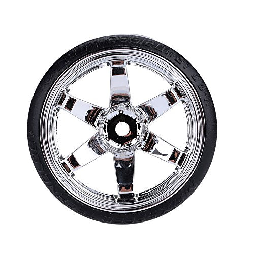 GoolRC 4PCS RC Car Wheels, 1/10 Scale Drift Wheels RC Car Slicks Hard Tyre Replacement for Traxxas HSP Tamiya HPI Kyosho On-Road Drifting Car