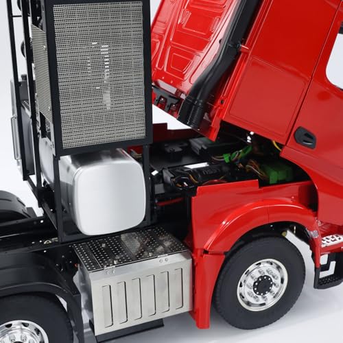 LESU wheelfun 1/14 RC Tractor Truck for 3363 1851 Heavy Metal Chassis 3-Speed Transmission Lock Differential Front Hook Equipment Rack Light Sound I6S Radio Construction Vehicle Hobby Grade Model