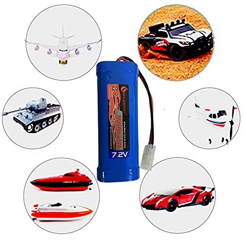 7.2V 3800mAh Ni-Mh Rechargeable RC Replacement Battery with Standard Tamiya Connector for RC Cars, Boats Robots(1 Pack) - color: 1 Pack