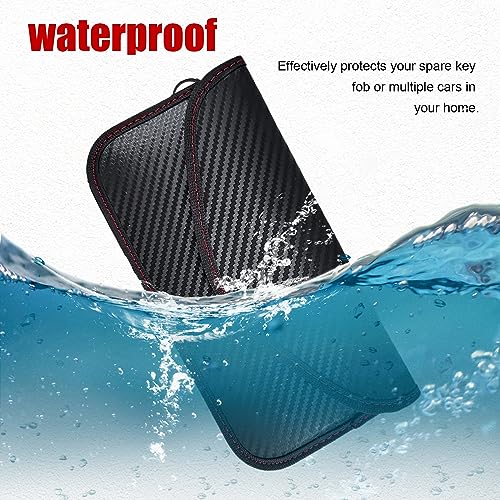 Kewucn 1 Pack Faraday Bag for Key Fob, RFID Signal Blocking Key Fob Protector and Anti-Hacking Faraday Cage, Carbon Fiber Anti-Theft Car Keys Faraday Pouch, Premium Car Key Safe Protector (Large) - size: Large (5.32×7.68 inches)
