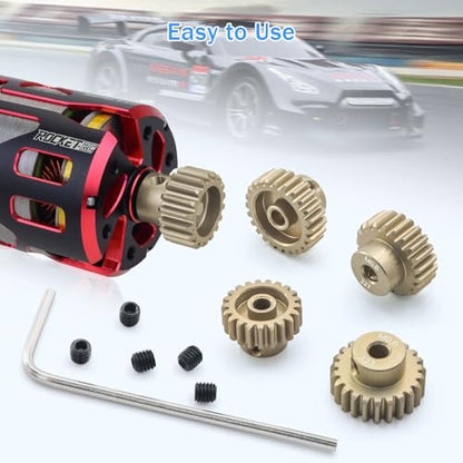 Surpass Hobby M0.6 Pinion Gear 3.175mm 21T 22T 23T 24T 25T Motor Gears for 1/10 RC Car Brushed Brushless Motor Parts - size: 21T 22T 23T 24T 25T