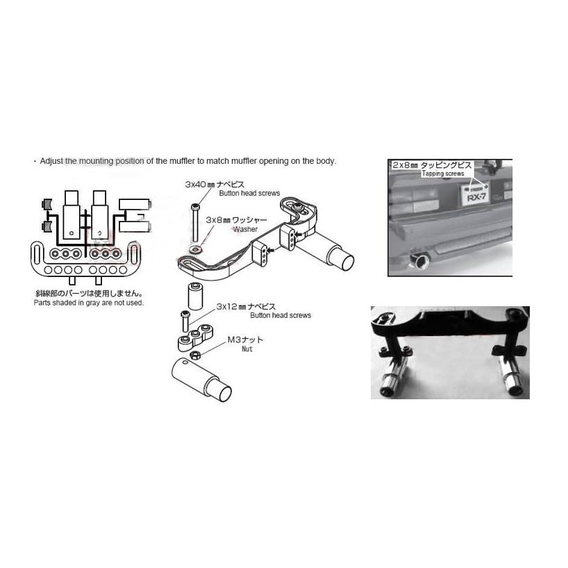 1/10 Flat Run Drift Dual Exhaust Pipe License Plate Frame Kit for 1/10 RC Drift Touring Car Traxxas Tamiya MST Body Accessories