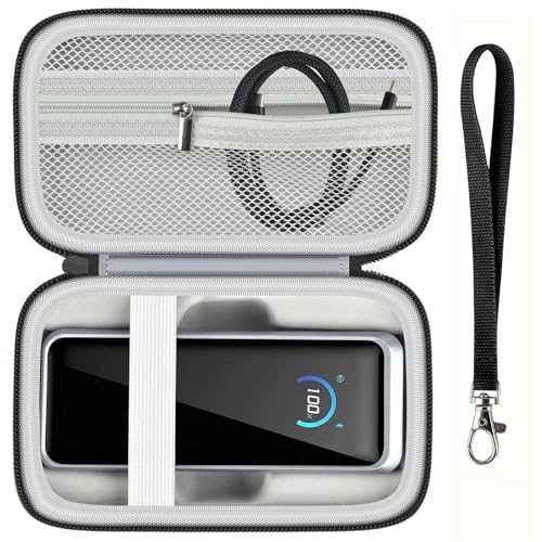 Power Bank Case for Anker Prime 26,250, Shock Protect Grooved Base | Shaped Base with 2 Easy-grab Cutouts, Splash-proof Shookproof; Mesh Pocket; Business Travel, Daily Commute, Outdoor,Case Only - style: Customized for 26250