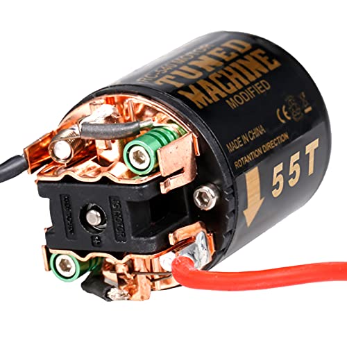 HUIOP 540 Brushed Motor RC Crawler Motor 55T 3-Slot and 60A ESC RC Car ESC Brushed Electric Speed Controller 6V/2A BEC for 1/10 RC Car