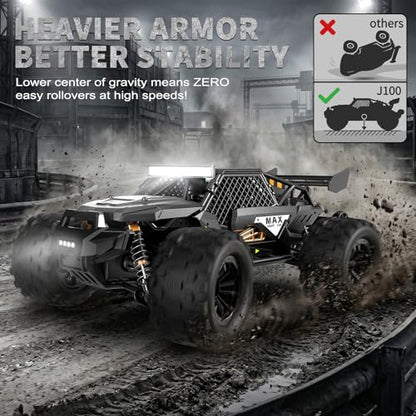 1/16 4X4 Off-Road High-Speed 50+KM/H(Peak) Alloy RC Cars Monster Truck - 390 Motor Durable axle & Suspension RC Truck | 3000mAh Batteries | rc Cars Toys Birthday for Teens Aged 14+ - color: Highspeed Alloy Rc Car