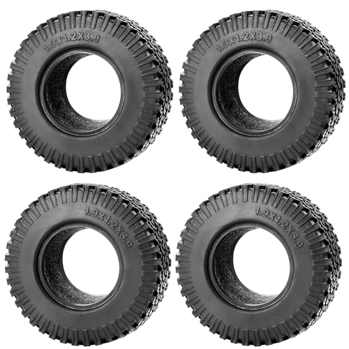 4PCS 1.9" Rubber RC Tires 98mm | For 1/10 Axial SCX10 90046 TRX4 D90, RC Crawler Car, Accessories