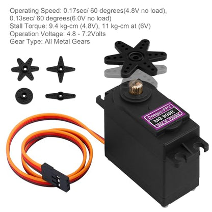 Deegoo-FPV MG996R 55g Metal Gear Digital Servos, 6-Pack | High-torque 55g digital servos with metal gears for RC cars, boats, aircraft, robots and steering mechanisms. - style: 6 PCS