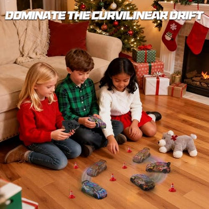 1:32 Scale mini rc Drift car 4WD 25KM/H, 2.4GHz Stunt Drifting RC Toys with LED Lights 4 Obstacles, Rechargeable Racing Car Suitable as a Gift for Adults and Children - color: 1:32 Mini Rc Car-red