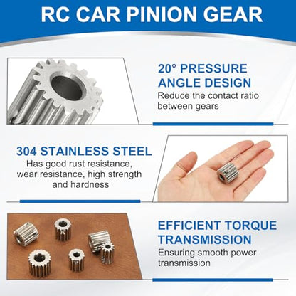 uxcell 1 Mod 17T Spur Gear 8mm Bore, 304 Stainless Steel Pinion Gear, 20°Pressure Angle, for Spur Rack and RC Model Car or Motor DIY - size: 1 Mod 17T, 8mm