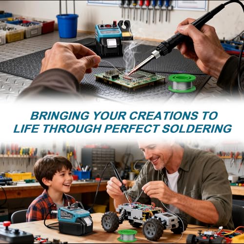Taingwei Cordless Soldering Iron Kit for Makita 18v LXT Battery,90W LED Digital Solder Iron Soldering Gun with 5pcs Tips,0.04” Solder Wire for any Hobby Enthusiast (Battery not included) - style: For Makita Battery
