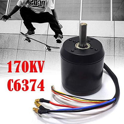 C6374 170KV Efficience Brushless Belt Sensored Motor for Electric Skateboard Longboarding (C6374, 170KV)