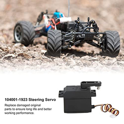RC Car Steering Servo, 5 Wire Servo High Torque Metal Gear Steering Servo Motor with Servo Arm 104001 to 1923 for 104001 1/10 RC Car Spare Parts