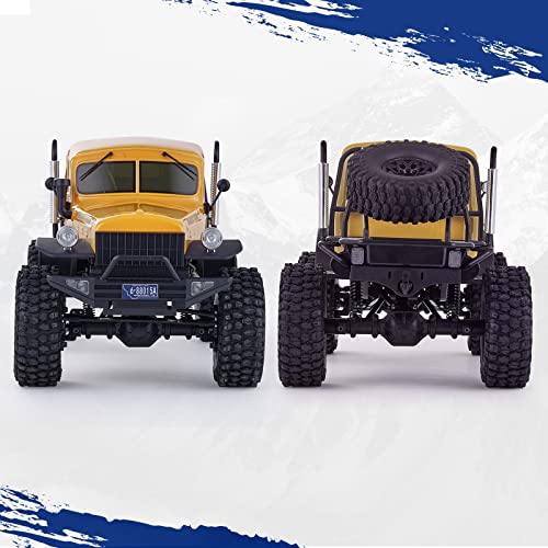 Fms Rochobby 1/10 Atlas Ready Set RC Crawler RC Truck 4X4 with Lighting, 2.4GHz Radio,Ball Bearing, Metal-Gear Full,4 Link Suspension,Rapid Separation Car Body for Adult Yellow - color: Yellow