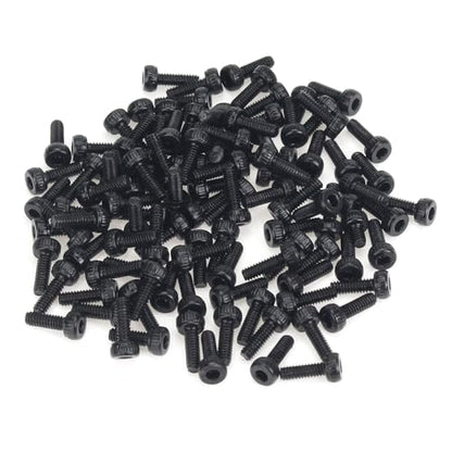 105 Pieces M2 x 6mm Socket Head Cap Screws, Thread Pitch 0.4mm, Sutemribor M2 Black Screws, 12.9 Grade Alloy Steel, Black Oxide Finish, Fully Threaded - size: M2 x 6mm, style: Socket Head