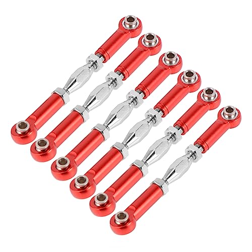 6pcs Aluminum Turnbuckle Rod Linkage for Rc Car Steering Tie Rods Machined Easy Install Epxhsp Racing Hpi Truck Buggy Upgrade Parts - color: Red