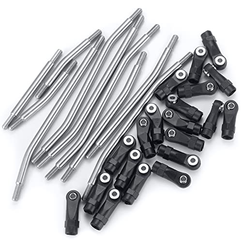 MORLORDY 10PCS 324mm Wheelbase RC Suspension Link Rod Linkage Set for TRX4 1/10 RC Crawler Car Upgrades, Stainless Steel - color: 324mm