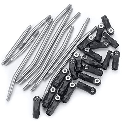 MORLORDY 10PCS 324mm Wheelbase RC Suspension Link Rod Linkage Set for TRX4 1/10 RC Crawler Car Upgrades, Stainless Steel - color: 324mm