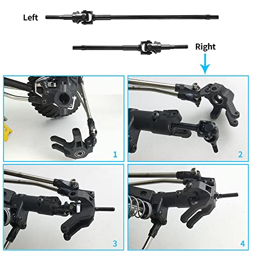 Steel Axle Front CVD Drive Shafts for 1/10 RC Axial Wraith 90018 90048 RR10