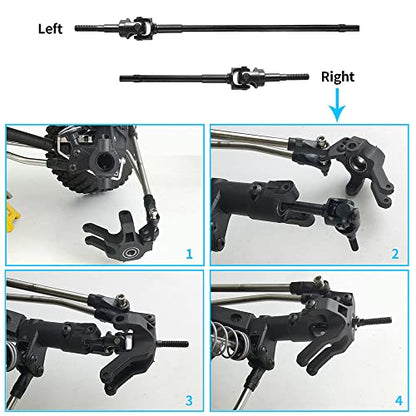 Steel Axle Front CVD Drive Shafts for 1/10 RC Axial Wraith 90018 90048 RR10