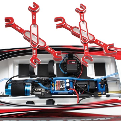 kingsea RC Car Wrench Aluminum Alloy Turnbuckle Nut Ball Joint Remover 3.0/3.2/3.5/3.7/4.0/5.0/5.5/6.0mm Universal Repair Tool Compatible with RC Car Boat RC Drone, Red - color: Red