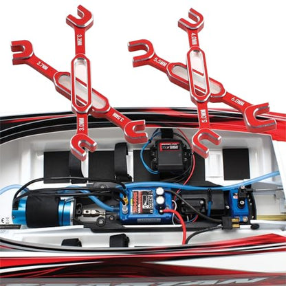 kingsea RC Car Wrench Aluminum Alloy Turnbuckle Nut Ball Joint Remover 3.0/3.2/3.5/3.7/4.0/5.0/5.5/6.0mm Universal Repair Tool Compatible with RC Car Boat RC Drone, Red - color: Red