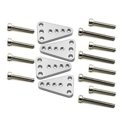 4PCS Aluminum Front Rear Shock Absorber Mount, Silver | Adjust Height Bracket, Upgrades, For 1/10 Axial SCX10 I II, RC Crawler Car - color: Silver