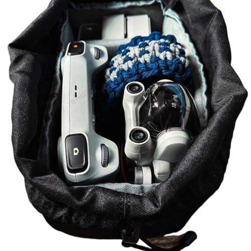 Universal Drawstring Storage Protective Bag Compatible with Mini3Pro Drone and RC Airplane Accessories(Black) - color: Black