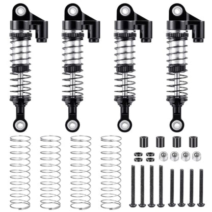 RCLIONS RC Car Shocks 53mm Oil Shock Absorber for Redcat Ascent 1/18th TRX4M RC Crawler Car Upgrade Parts (Black) - color: Black