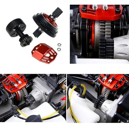 Alloy 2 Speed Transmission Gear with Clutch Bell Kit for 1/5 Losi 5ive T Rovan Lt Kingmotor X2 Truck RC CAR Parts (Red)