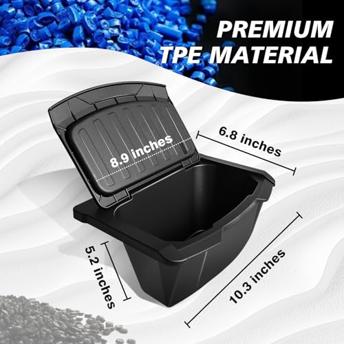 BestEvMod Rear Center Console Organizer for 2026 2025 Tesla Model Y Juniper | Trash Can with Lid Cover Rear Bin Backseat Storage Box Anti-Slip - size: 1 PCS - Console Organizer