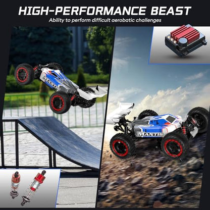 ITEFDTUTNE 1:16 Brushless Remote Control Cars, Max 62mph Off-Road All Terrain Electric RC Truck, 4WD RC Monster Truck with 2.4 GHz Remote Control and 2 3S Lipo Batteries