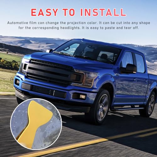 povtii Tint Vinyl Film Sticker Sheet Roll for Car Headlight, 12×48 Inch Auto Taillight Vinyl Wrap Film, Self Adhesive Fog Light Vinyl Film with Squeeze & Cutter, Car Accessories (Matte Black) - color: Matte Black