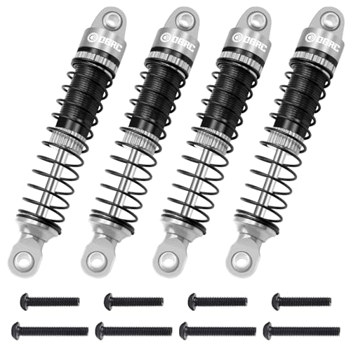 OGRC 60mm Long Travel RC Shock Absorber Oil Damper for TRX4M 1/18 RC Car | Oil-filled, Aluminum, for Traxxas TRX4M Upgrade Parts, Grey - color: Black Grey