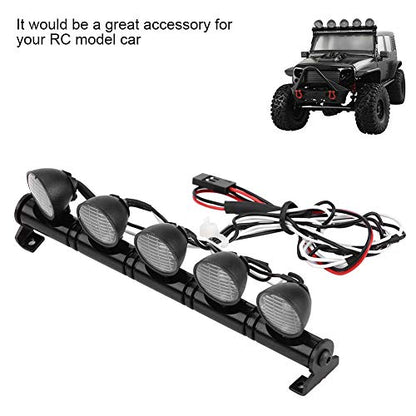Pilipane 5 pcs LED RC Car Lights, RC Car Light Bar Kit, 1/10 Scale RC Crawler Car Roof Light Bar Spotlights Fit for for RC Crawler Car Truck Accessories