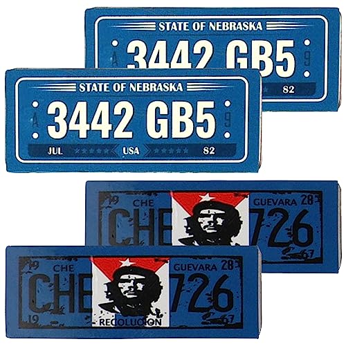 4PCS HIRCQOO Metal RC Car License Plate Kit Decorations Accessories Compatible with Traxxas TRX-4 Tamiya CC01 Axial SCX10 D90 1/10 RC Crawler Car (CHE726+3442GB5) - style: CHE726+3442GB5