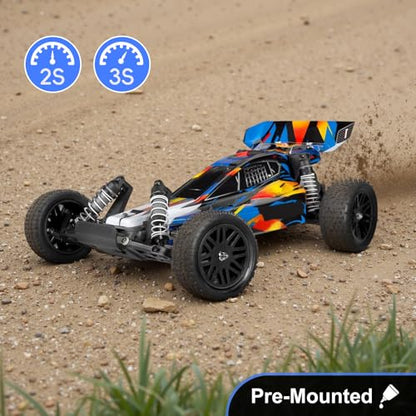 Preglued 12mm Hex Wheel Rims Rubber Tires with Foam Inserts OD 86mm/3.38" for Traxxas Bandit WLtoys 144001 Redcat 1/10 RC Off-Road Buggy Car, Set of 4 (Color A) - color: Color a