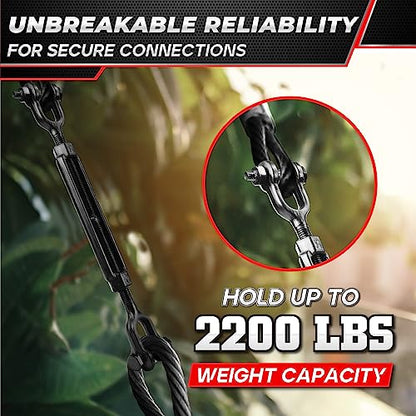 2200 LBS 1/2”x13.4” Jaw and Jaw Turnbuckles for Cable Wire Tensioner (2PCS) | Threaded Quick Link Trailer Safety Chain Hook Carabiner for Chain Connecting, Key Chain, Camping, Backpack, Pet Leash - style: 2Pcs 1/2”x13.4”
