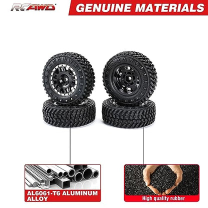 RCAWD Alum Barrage Beadlock Wheels and Tires for 1/24 ECX Barrage RGT FTX 1/24 Series Upgrades Part