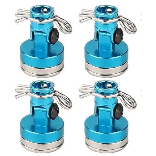 4PCS RC Magnetic Body Post with Clips,Alloy Magnetic Stealth Invisible Body Shell Mount Column Compatible with HSP Redcat Himoto Traxxas SCX10 4WD 1/10 RC Car (Blue) - color: Blue